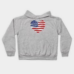 American Flag Heart Shirt, USA Flag Heart Shirt, American Flag Woman T-shirt, Heart USA Flag Distressed, USA Women Shirt Kids Hoodie